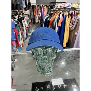 Vintage 90s Nike Mini Swoosh Blue Dad Baseball Cap Strapback Hat One Size